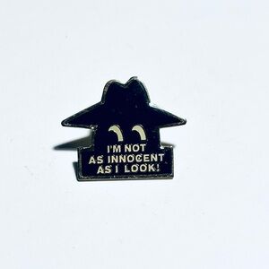 Enamel Pin - "I'm Not As Innocent As I Look" - Black & Gold
